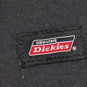 Dickies Black Flat Front Shorts with Red Logo